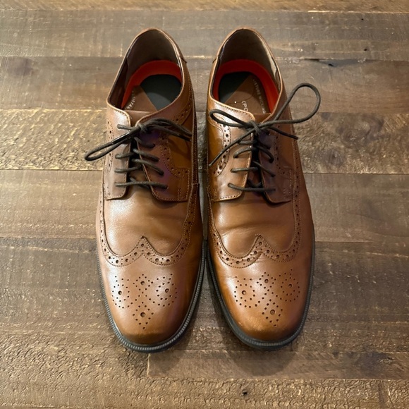 Rockport Tan Leather Waterproof Wingtip Oxfords 12M - Picture 1 of 5